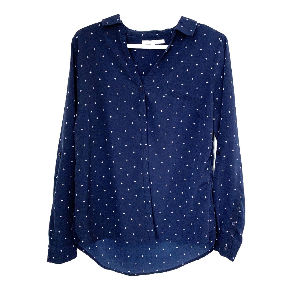 Navy button down shirt